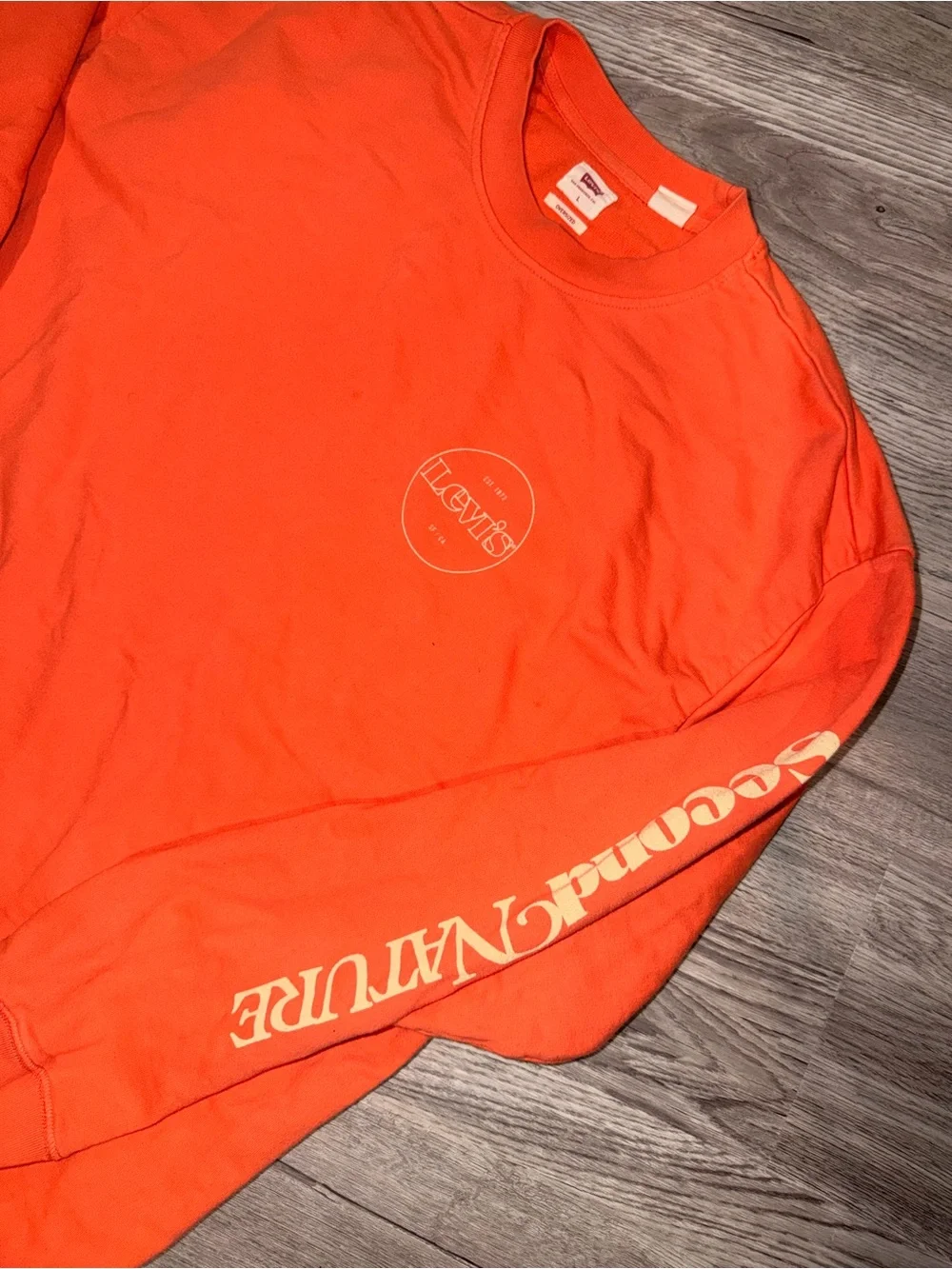 Levi's Orange Men's Oversized Crewneck Sweatshirt